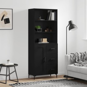 Aparador alto madera contrachapada negro 69,5x34x180 cm by vidaXL, Sideboards - Ref: Foro24-3190022, Price: 168,99 €, Discoun...