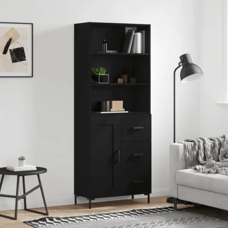 Aparador alto madera contrachapada negro 69,5x34x180 cm by vidaXL, Sideboards - Ref: Foro24-3190022, Price: 161,26 €, Discoun...