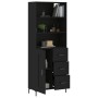Aparador alto madera contrachapada negro 69,5x34x180 cm de vidaXL, Aparadores - Ref: Foro24-3190022, Precio: 166,30 €