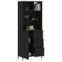 Aparador alto madera contrachapada negro 69,5x34x180 cm by vidaXL, Sideboards - Ref: Foro24-3190022, Price: 161,26 €, Discoun...