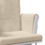 Sillón de lactancia con taburete tela blanco crema