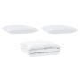 Duvet con Almohadas Argyle 3 pcs Blanco 200 x 220 cm Microfibra
