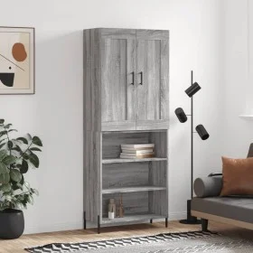 Aparador alto madera contrachapada gris sonoma 69,5x34x180 cm de vidaXL, Aparadores - Ref: Foro24-3200079, Precio: 127,34 €, ...