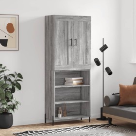 High sideboard sonoma gray plywood 69.5x34x180 cm by vidaXL, Sideboards - Ref: Foro24-3200079, Price: 129,17 €, Discount: %