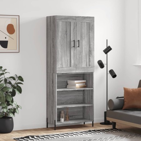 Hohes Sideboard aus sonomagrauem Sperrholz, 69,5 x 34 x 180 cm von vidaXL, Sideboards - Ref: Foro24-3200079, Preis: 129,03 €,...