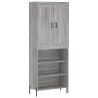 Aparador alto madera contrachapada gris sonoma 69,5x34x180 cm de vidaXL, Aparadores - Ref: Foro24-3200079, Precio: 127,58 €, ...