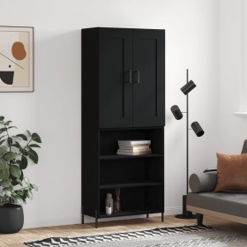 Tall black plywood sideboard 69.5x34x180 cm by vidaXL, Sideboards - Ref: Foro24-3200074, Price: 145,13 €, Discount: %