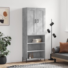 Concrete gray plywood tall sideboard 69.5x34x180 cm by vidaXL, Sideboards - Ref: Foro24-3200077, Price: 125,48 €, Discount: %