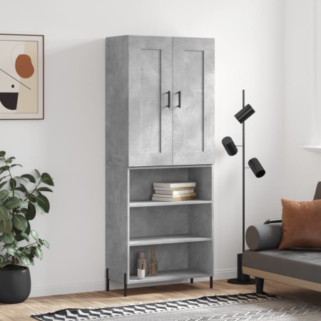 Concrete gray plywood tall sideboard 69.5x34x180 cm by vidaXL, Sideboards - Ref: Foro24-3200077, Price: 125,48 €, Discount: %