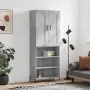 Aparador alto madera contrachapada gris hormigón 69,5x34x180 cm de vidaXL, Aparadores - Ref: Foro24-3200077, Precio: 123,94 €...