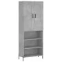 Aparador alto madera contrachapada gris hormigón 69,5x34x180 cm de vidaXL, Aparadores - Ref: Foro24-3200077, Precio: 123,94 €...