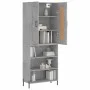 Aparador alto madera contrachapada gris hormigón 69,5x34x180 cm de vidaXL, Aparadores - Ref: Foro24-3200077, Precio: 123,94 €...