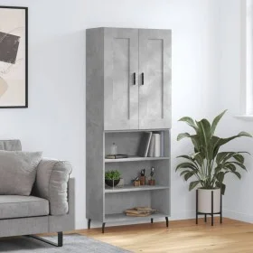 Concrete gray plywood tall sideboard 69.5x34x180 cm by vidaXL, Sideboards - Ref: Foro24-3200085, Price: 119,19 €, Discount: %