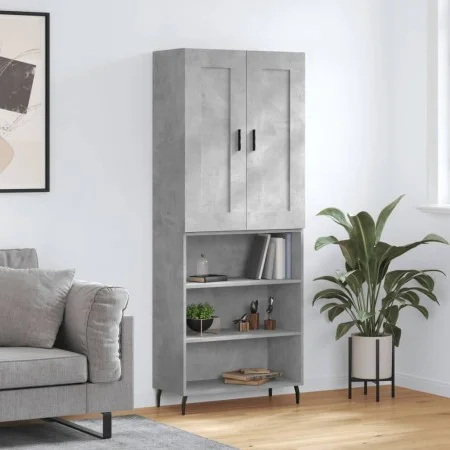 Hohes Sideboard aus betongrauem Sperrholz, 69,5 x 34 x 180 cm von vidaXL, Sideboards - Ref: Foro24-3200085, Preis: 119,19 €, ...