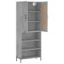 Aparador alto madera contrachapada gris hormigón 69,5x34x180 cm de vidaXL, Aparadores - Ref: Foro24-3200077, Precio: 123,94 €...