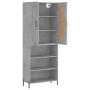Concrete gray plywood tall sideboard 69.5x34x180 cm by vidaXL, Sideboards - Ref: Foro24-3200077, Price: 125,48 €, Discount: %