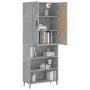 Hohes Sideboard aus betongrauem Sperrholz, 69,5 x 34 x 180 cm von vidaXL, Sideboards - Ref: Foro24-3200085, Preis: 119,19 €, ...