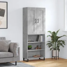 Concrete gray plywood tall sideboard 69.5x34x180 cm by vidaXL, Sideboards - Ref: Foro24-3200093, Price: 121,88 €, Discount: %