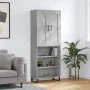 Aparador alto madera contrachapada gris hormigón 69,5x34x180 cm de vidaXL, Aparadores - Ref: Foro24-3200093, Precio: 121,87 €...