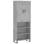 Aparador alto madera contrachapada gris hormigón 69,5x34x180 cm de vidaXL, Aparadores - Ref: Foro24-3200093, Precio: 121,87 €...