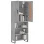 Aparador alto madera contrachapada gris hormigón 69,5x34x180 cm de vidaXL, Aparadores - Ref: Foro24-3200093, Precio: 121,87 €...