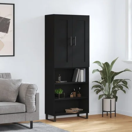 Aparador alto madera contrachapada negro 69,5x34x180 cm de vidaXL, Aparadores - Ref: Foro24-3200090, Precio: 142,77 €, Descue...