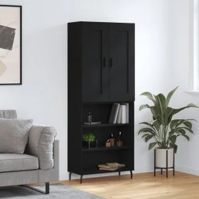 Hohes schwarzes Sperrholz-Sideboard 69,5 x 34 x 180 cm von vidaXL, Sideboards - Ref: Foro24-3200082, Preis: 137,04 €, Rabatt: %
