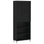 Hohes schwarzes Sperrholz-Sideboard 69,5 x 34 x 180 cm von vidaXL, Sideboards - Ref: Foro24-3200082, Preis: 134,71 €, Rabatt: %