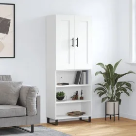 Hohes weißes Sperrholz-Sideboard 69,5 x 34 x 180 cm von vidaXL, Sideboards - Ref: Foro24-3200089, Preis: 130,87 €, Rabatt: %