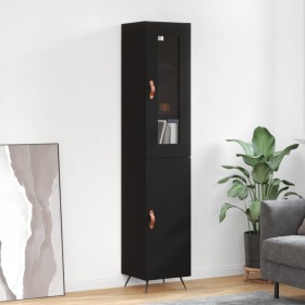 Aparador de madera contrachapada negro 34,5x34x180 cm de vidaXL, Aparadores - Ref: Foro24-3199146, Precio: 102,79 €, Descuent...