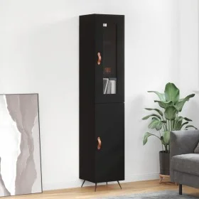 Schwarzer Sperrholz-Schrank 34,5x34x180 cm von vidaXL, Sideboards - Ref: Foro24-3199146, Preis: 101,29 €, Rabatt: %