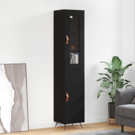 Aparador de madera contrachapada negro 34,5x34x180 cm de vidaXL, Aparadores - Ref: Foro24-3199146, Precio: 102,33 €, Descuent...