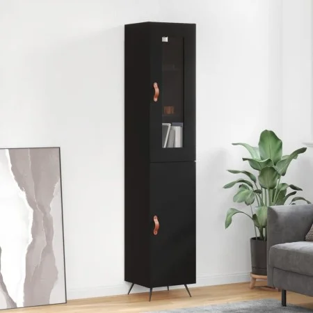 Aparador de madera contrachapada negro 34,5x34x180 cm by vidaXL, Sideboards - Ref: Foro24-3199146, Price: 101,26 €, Discount: %