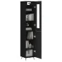 Aparador de madera contrachapada negro 34,5x34x180 cm by vidaXL, Sideboards - Ref: Foro24-3199146, Price: 101,26 €, Discount: %