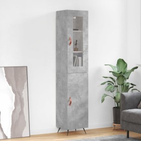Gray concrete plywood sideboard 34.5x34x180 cm by vidaXL, Sideboards - Ref: Foro24-3199149, Price: 100,70 €, Discount: %