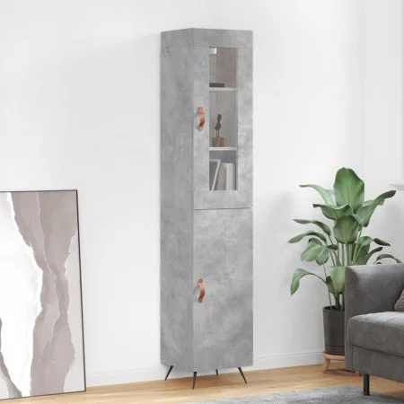 Gray concrete plywood sideboard 34.5x34x180 cm by vidaXL, Sideboards - Ref: Foro24-3199149, Price: 99,50 €, Discount: %