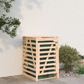 Garbage bin shed solid pine wood 84x90x128.5cm by vidaXL, Waste container supports - Ref: Foro24-825100, Price: 123,41 €, Dis...