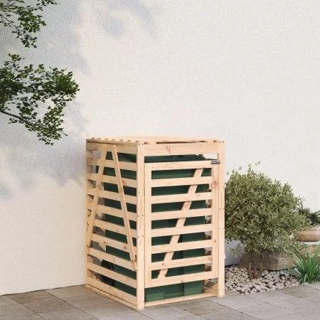 Garbage bin shed solid pine wood 84x90x128.5cm by vidaXL, Waste container supports - Ref: Foro24-825100, Price: 123,41 €, Dis...