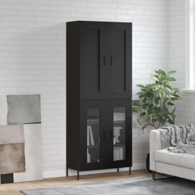 Hohes schwarzes Sperrholz-Sideboard 69,5 x 34 x 180 cm von vidaXL, Sideboards - Ref: Foro24-3199626, Preis: 175,95 €, Rabatt: %