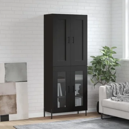 Tall black plywood sideboard 69.5x34x180 cm by vidaXL, Sideboards - Ref: Foro24-3199626, Price: 171,25 €, Discount: %