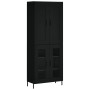 Hohes schwarzes Sperrholz-Sideboard 69,5 x 34 x 180 cm von vidaXL, Sideboards - Ref: Foro24-3199626, Preis: 175,95 €, Rabatt: %