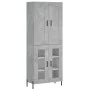 Aparador alto madera contrachapada gris hormigón 69,5x34x180 cm by vidaXL, Sideboards - Ref: Foro24-3199629, Price: 150,11 €,...