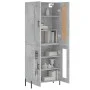 Aparador alto madera contrachapada gris hormigón 69,5x34x180 cm by vidaXL, Sideboards - Ref: Foro24-3199629, Price: 150,11 €,...