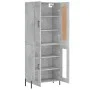 Aparador alto madera contrachapada gris hormigón 69,5x34x180 cm by vidaXL, Sideboards - Ref: Foro24-3199629, Price: 150,11 €,...