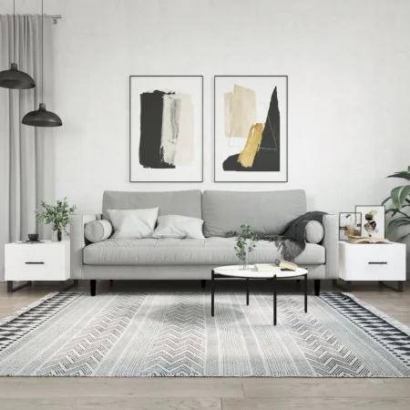 Couchtische, 2 Stück, weißes Holzwerkstoff, 50 x 50 x 40 cm von vidaXL, Couchtisch - Ref: Foro24-829445, Preis: 74,43 €, Raba...