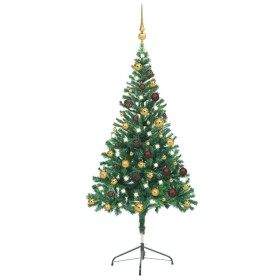 Árbol de Navidad artificial con luces y bolas 380 ramas 150 cm