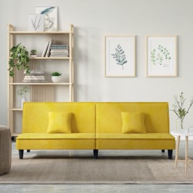 Sofá cama de terciopelo amarillo Sofá cama de terciopelo amarillo