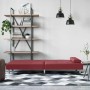 Sofá cama con portavasos cuero sintético rojo tinto
