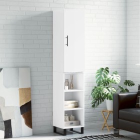 Aparador alto madera contrachapada blanco brillo 34,5x34x180 cm de vidaXL, Aparadores - Ref: Foro24-3199003, Precio: 104,30 €...