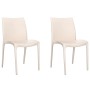 Garden chairs 2 pcs cream-colored polypropylene 50x46x80 cm by vidaXL, Garden chairs - Ref: Foro24-364733, Price: 113,84 €, D...